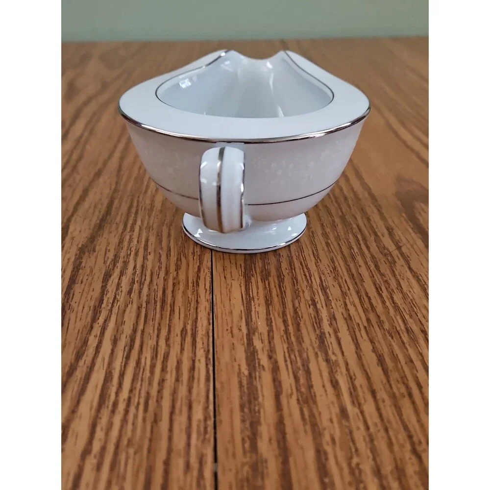 NORITAKE 6438 BUCKINGHAM BONE CHINA PLATINUM CREAMER & SUGAR BOWL